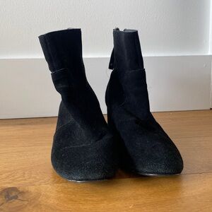 Urban outfitters black suede heeled boots